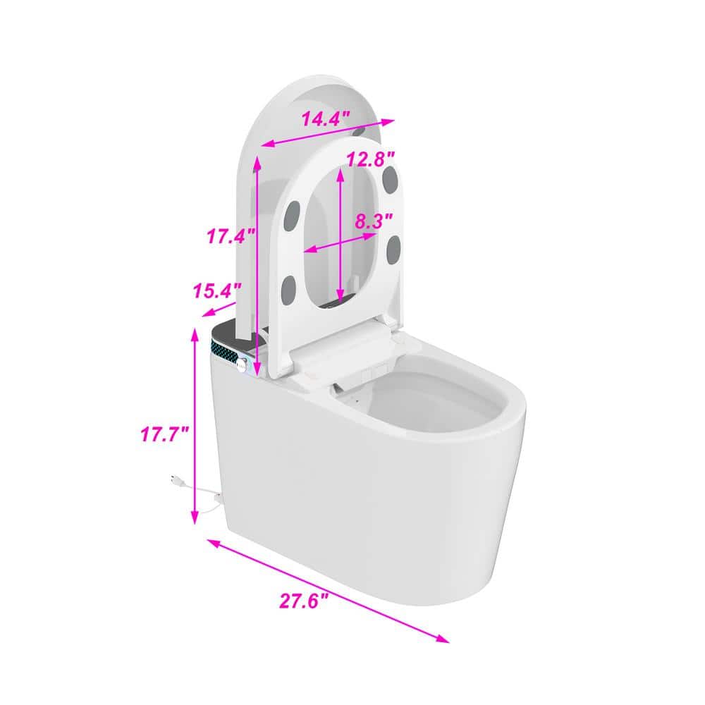FUFU&GAGA Elongated Smart Bidet Toilet in White with Auto Mode & Heated Seat - Image 4