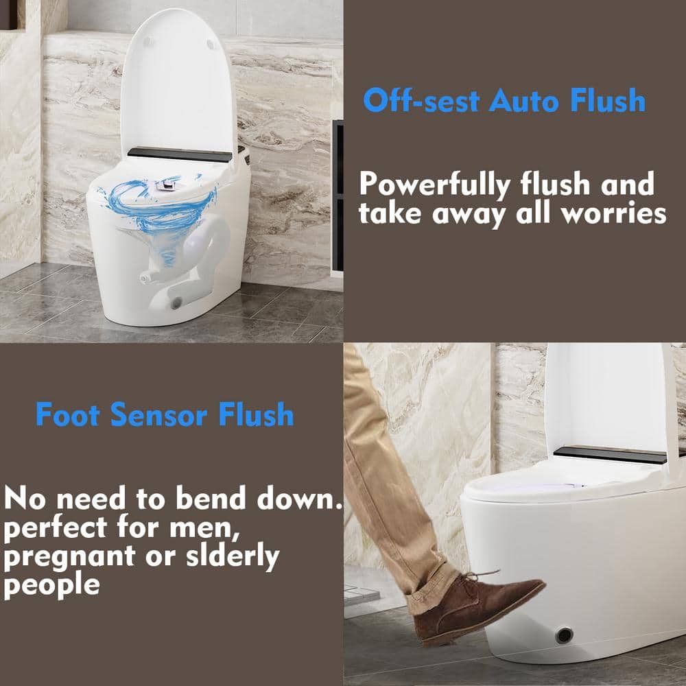 FUFU&GAGA Elongated Smart Bidet Toilet with Auto Open/Flush and Heated Seat - Image 4