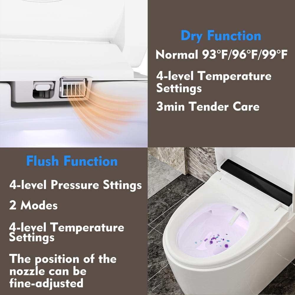 FUFU&GAGA Elongated Smart Bidet Toilet with Auto Open/Flush and Heated Seat - Image 5