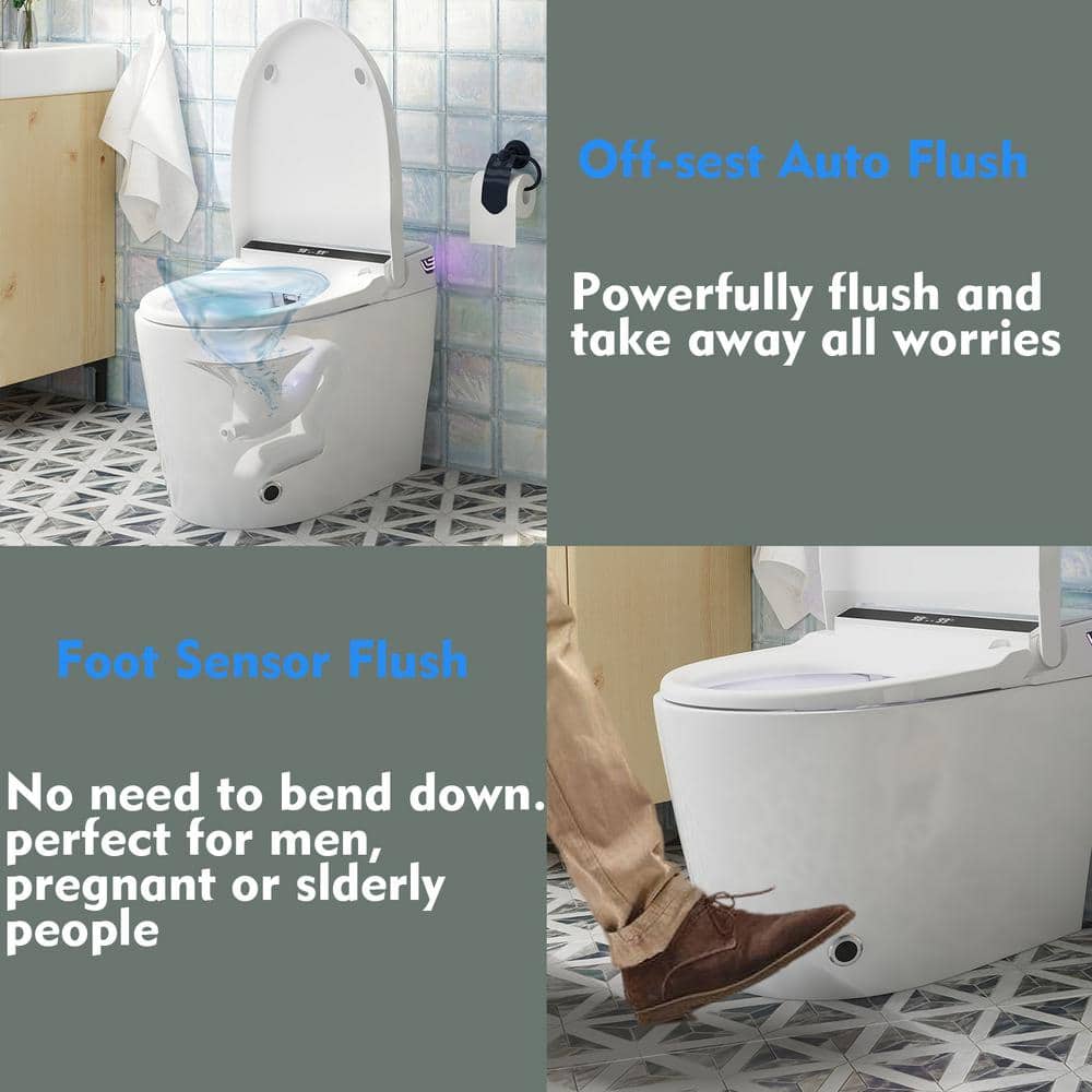FUFU&GAGA Elongated Smart Bidet Toilet with Foot Sensing and Heated Seat - Image 6