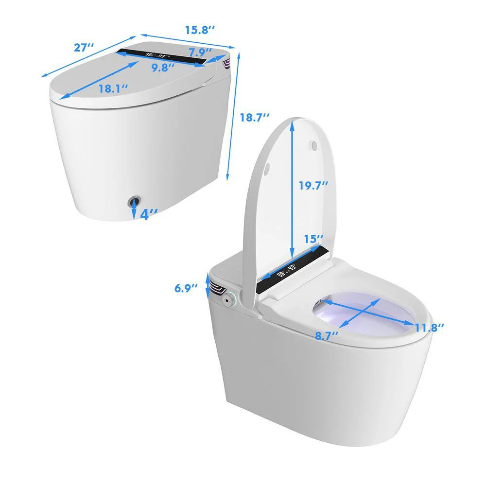 FUFU&GAGA Elongated Smart Bidet Toilet with Foot Sensing and Heated Seat - Image 7