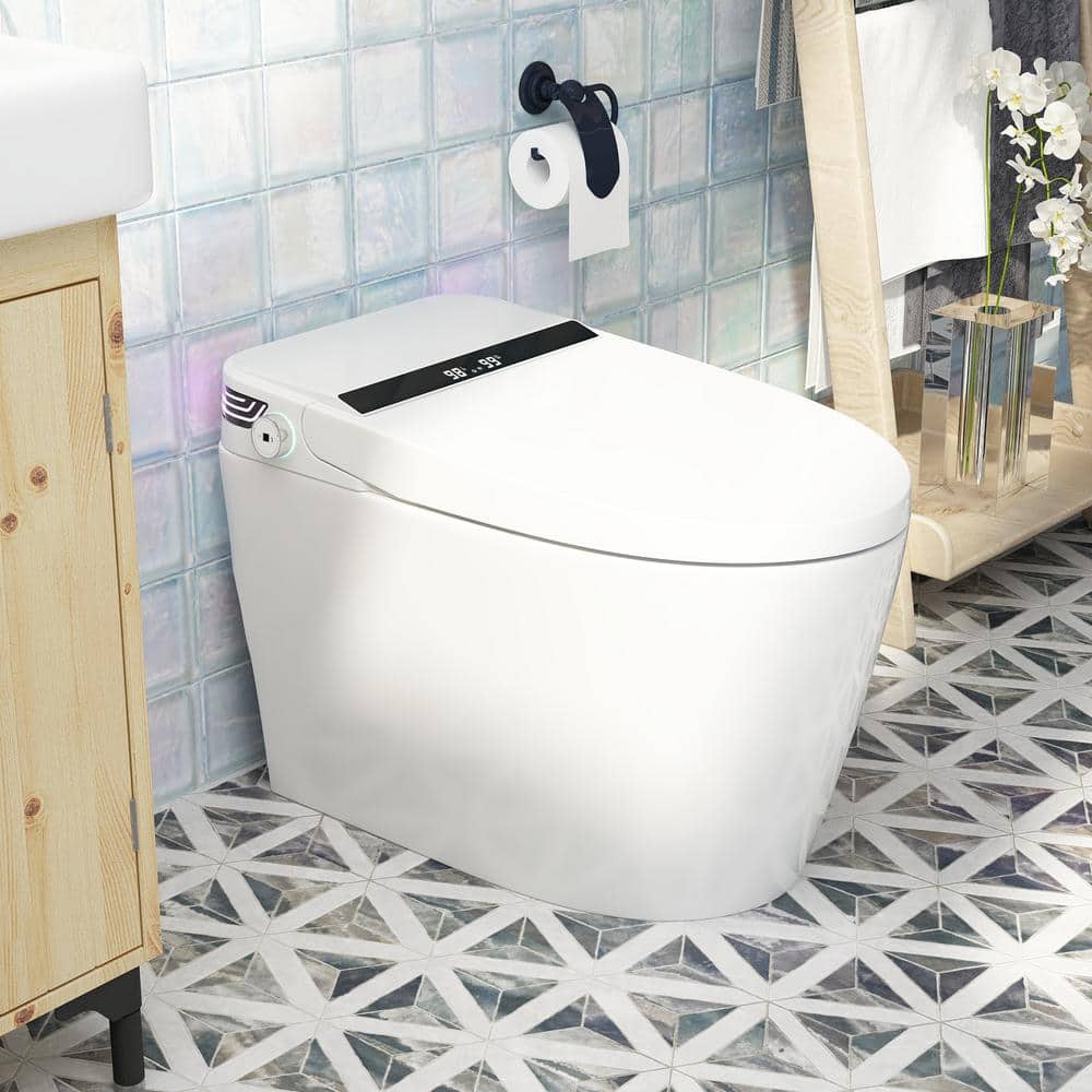 FUFU&GAGA Elongated Smart Bidet Toilet with Foot Sensing, Heated & Digital Display - 1.28 GPF - Image 2