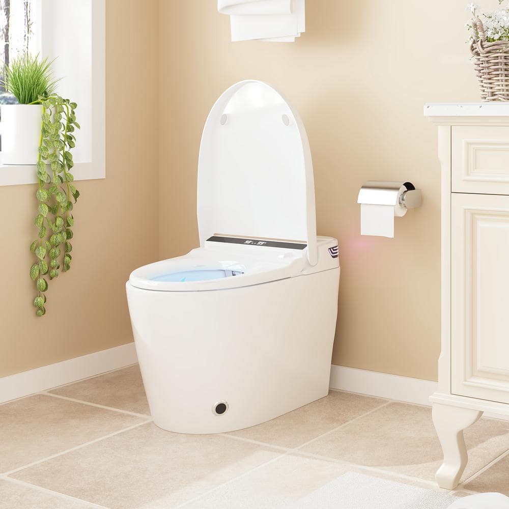 FUFU&GAGA Elongated Smart Bidet Toilet with Foot Sensing, Heated & Digital Display - 1.28 GPF - Image 3