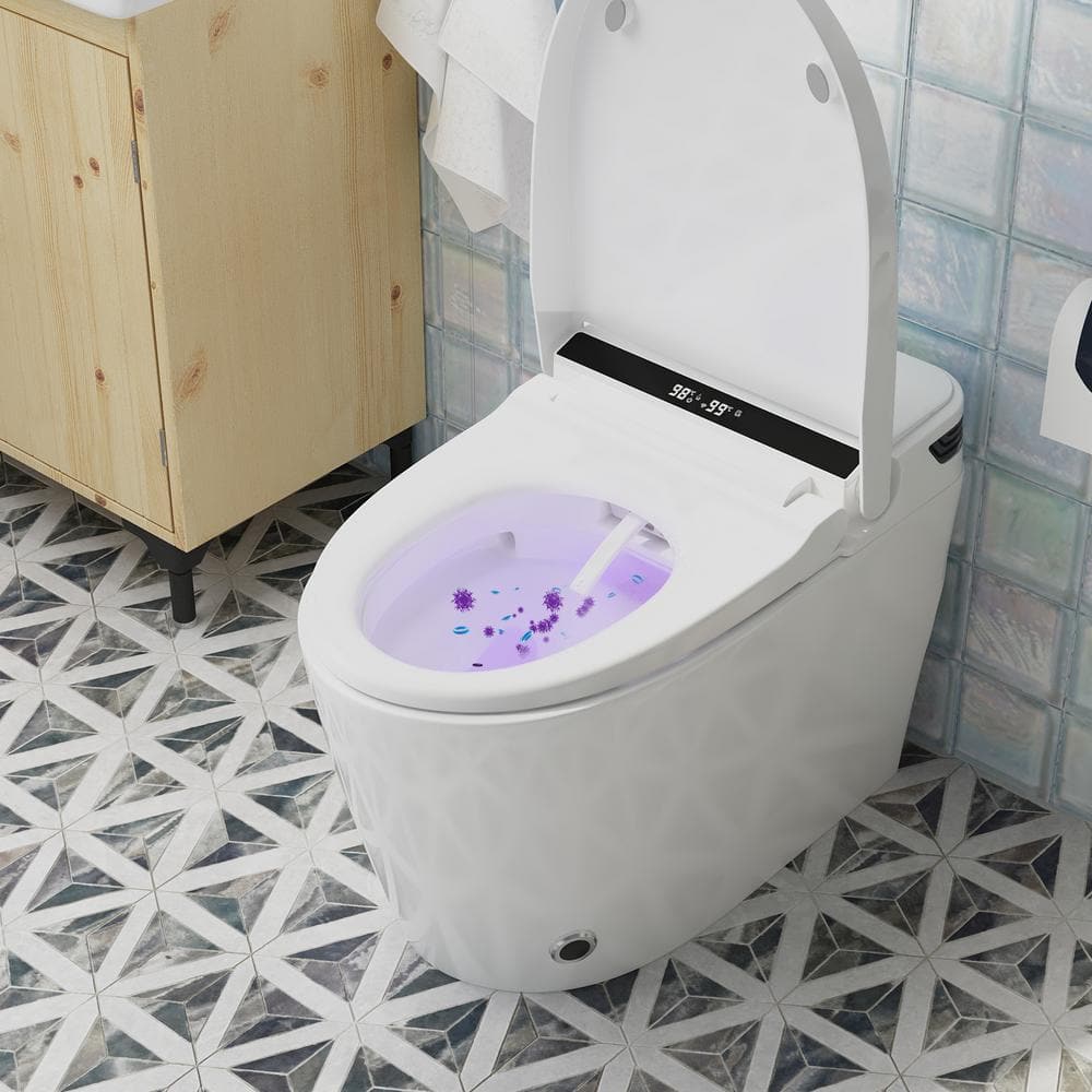FUFU&GAGA Elongated Smart Bidet Toilet with Foot Sensing, Heated & Digital Display - 1.28 GPF - Image 5