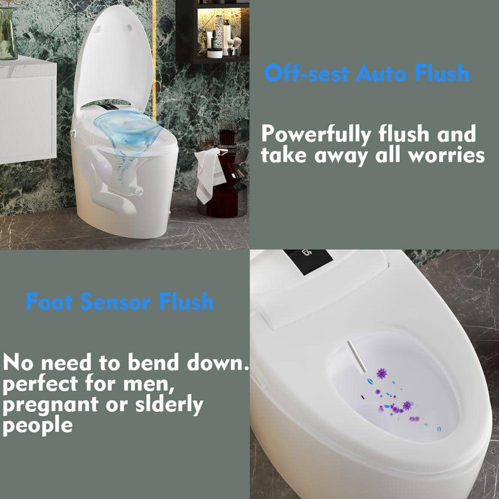 FUFU&GAGA Elongated Smart Bidet Toilet with Foot Sensing & Heated Features - Image 6