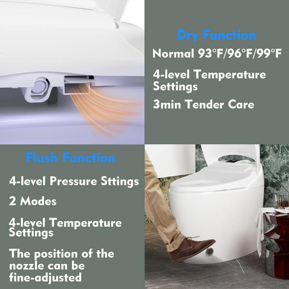 FUFU&GAGA Elongated Smart Bidet Toilet with Foot Sensing & Heated Features - Image 7