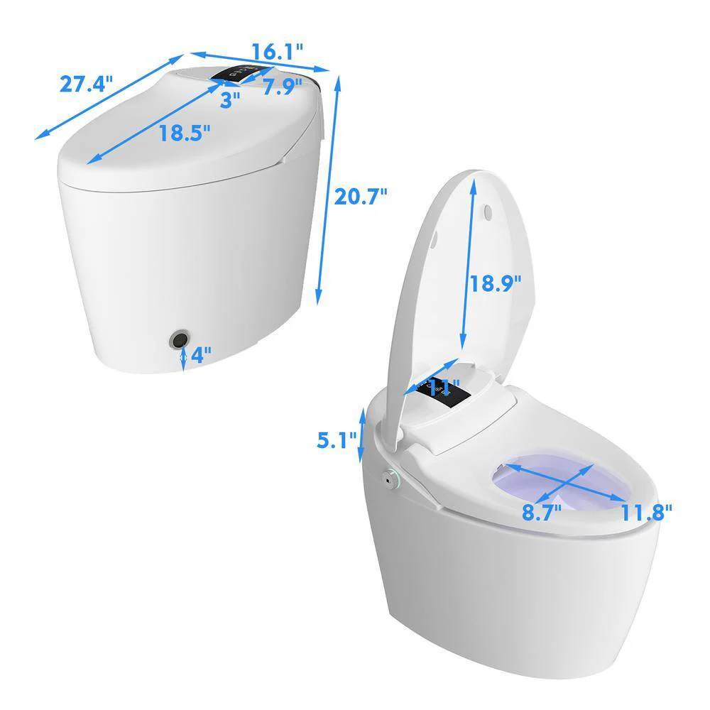 FUFU&GAGA Elongated Smart Bidet Toilet with Foot Sensing & Heated Features - Image 8