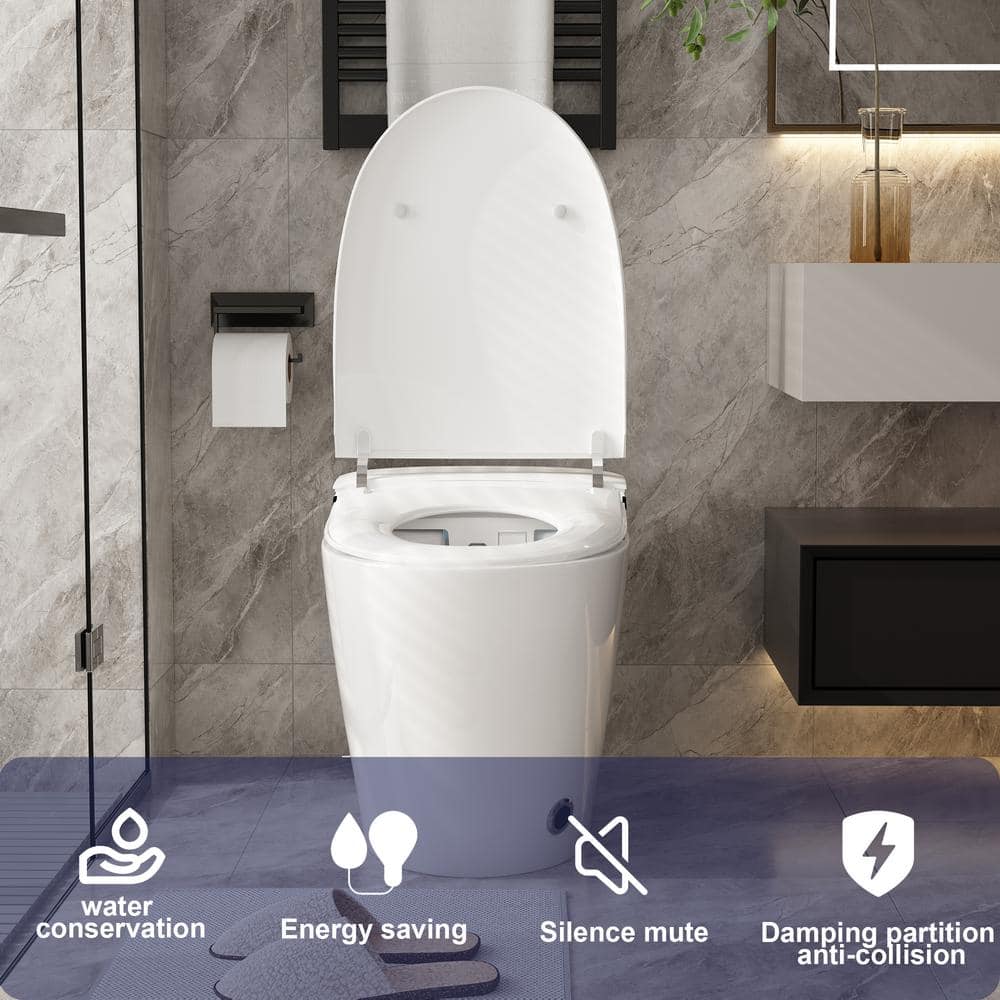 FUFU&GAGA Smart Bidet Toilet 1.28 GPF White with Auto Features & Heated Seat - Image 6