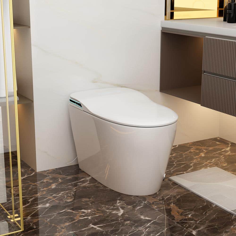 FUFU&GAGA Smart Bidet Toilet 1.28 GPF White with Auto Features & Heated Seat - Image 9