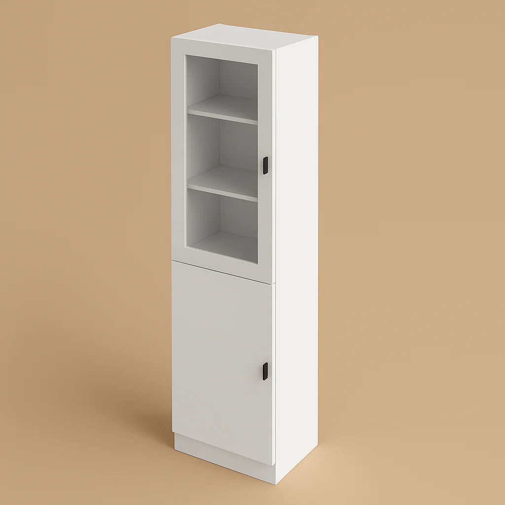 FUFU&GAGA White Wood Kitchen Cabinet with 2 Doors - Quick Assembly