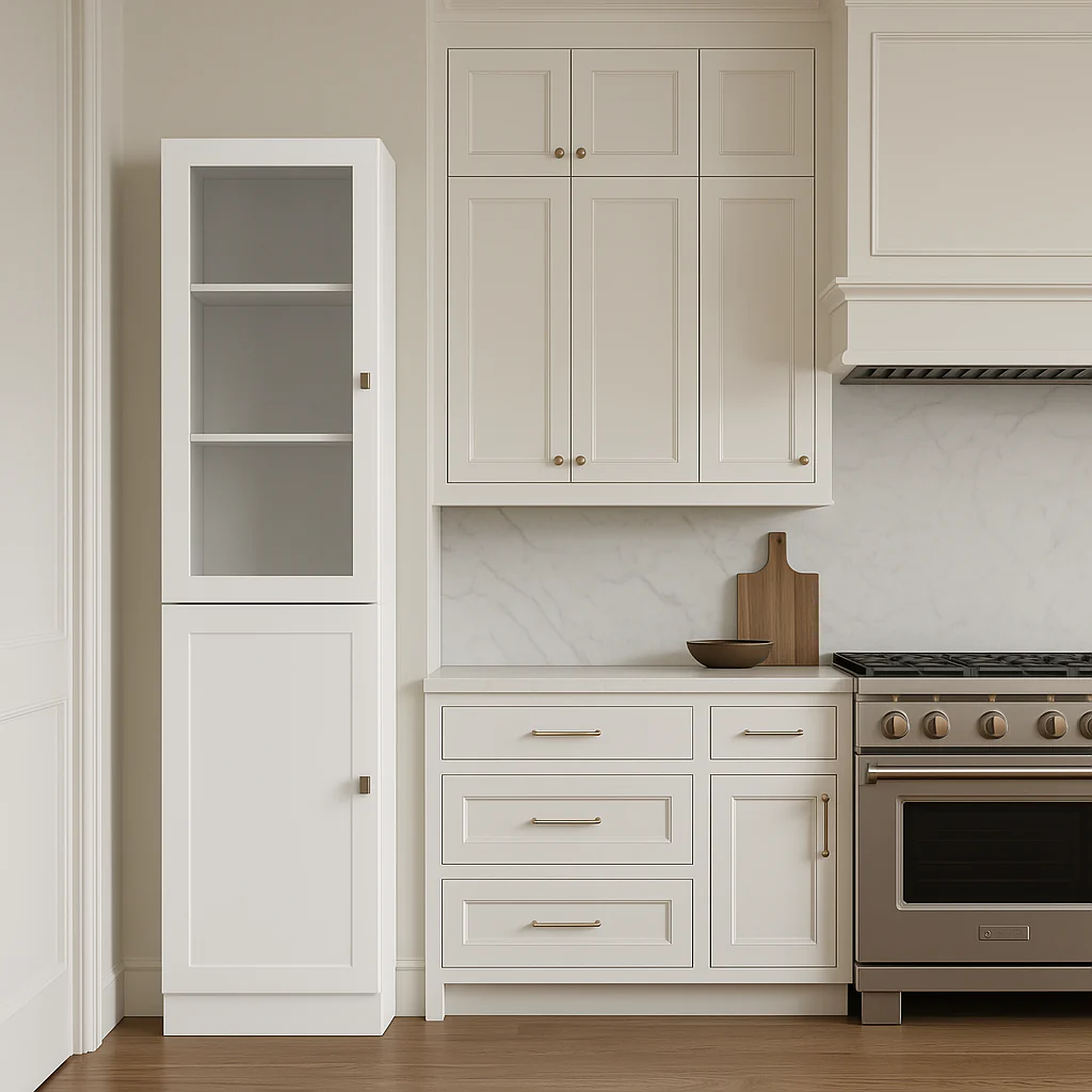 FUFU&GAGA White Wood Kitchen Cabinet with 2 Doors - Quick Assembly - Image 2