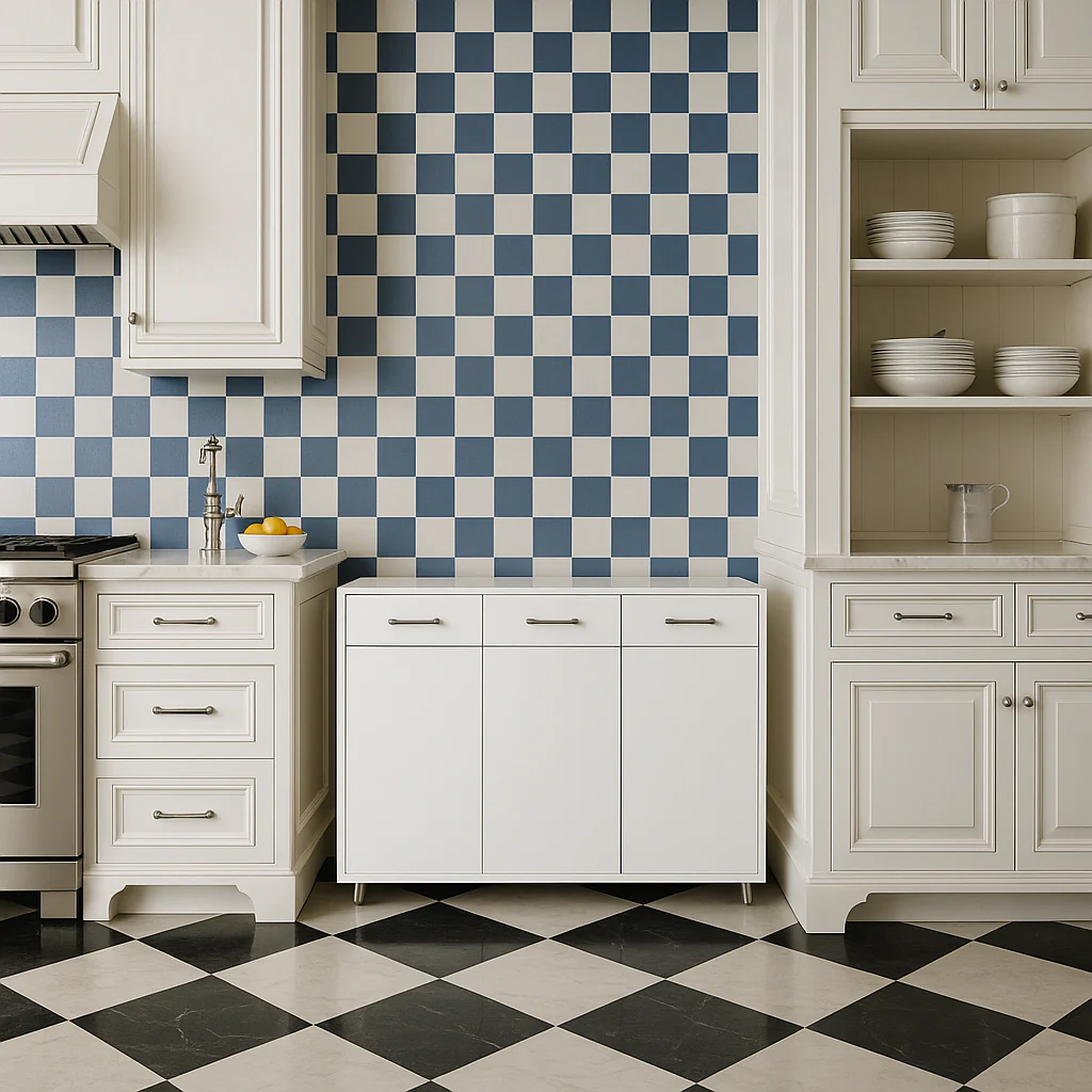 FUNKOL White MDF Kitchen Cabinet with 3 Drawers and 3 Doors - Image 3