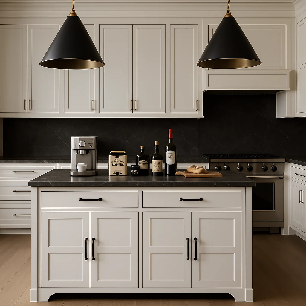 FUNKOL White MDF Kitchen Cabinet with Drawers and Doors - Image 4