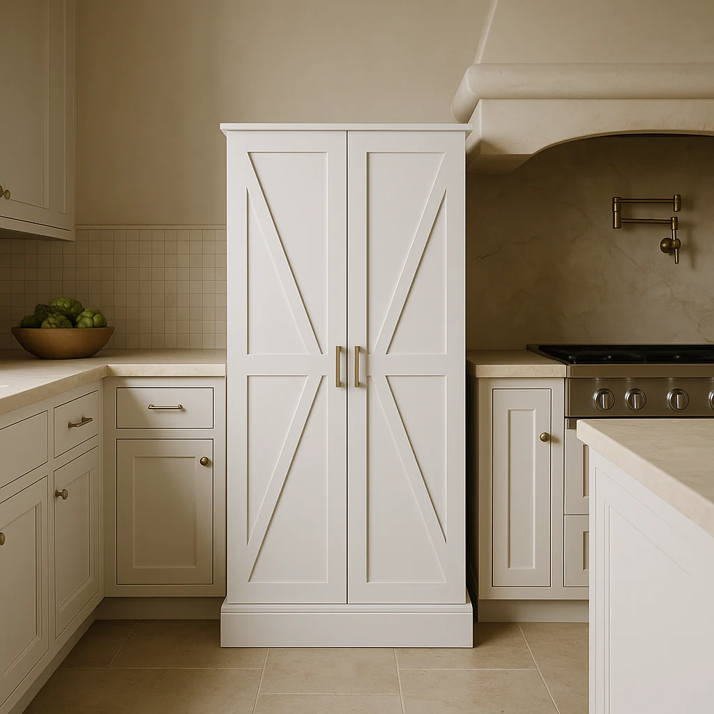 FUNKOL White MDF Kitchen Cabinet with LED, 24 in. W x 16 in. D x 50 in. H - Image 4