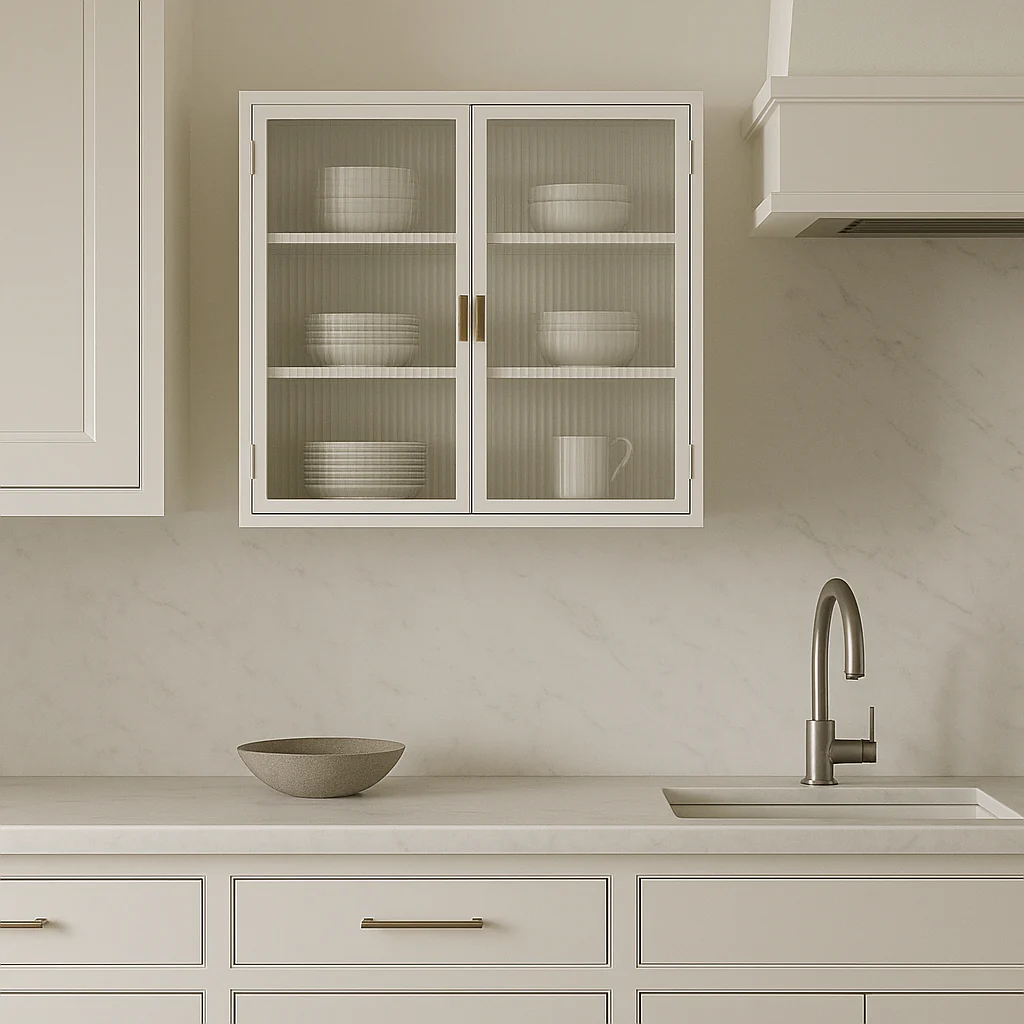 FUNKOL White Metal Wall Kitchen Cabinet with 3-Tier Storage - Image 3