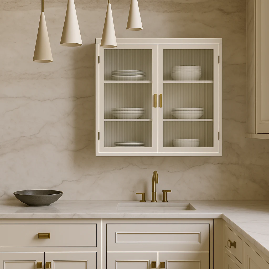 FUNKOL White Metal Wall Kitchen Cabinet with 3-Tier Storage - Image 4