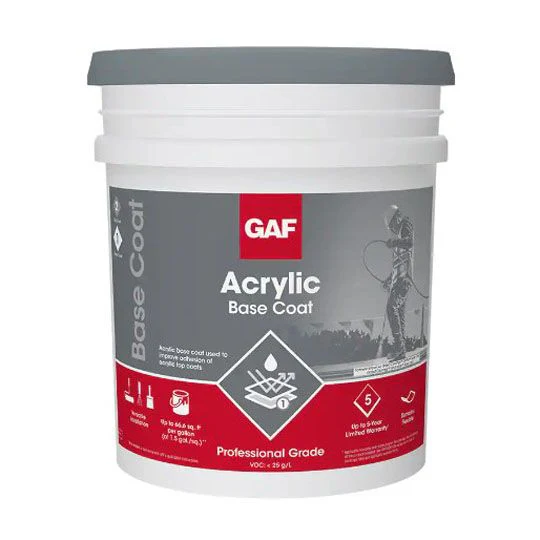 GAF Acrylic Base Coat, 5-Gallon Pail