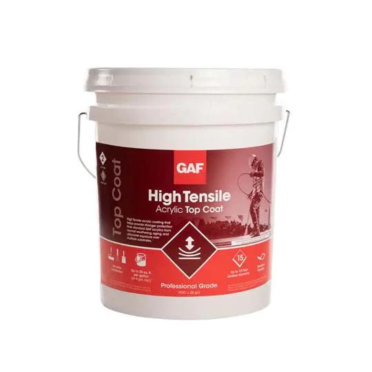 GAF High Tensile Acrylic Top Coat, 5 Gallon Pail