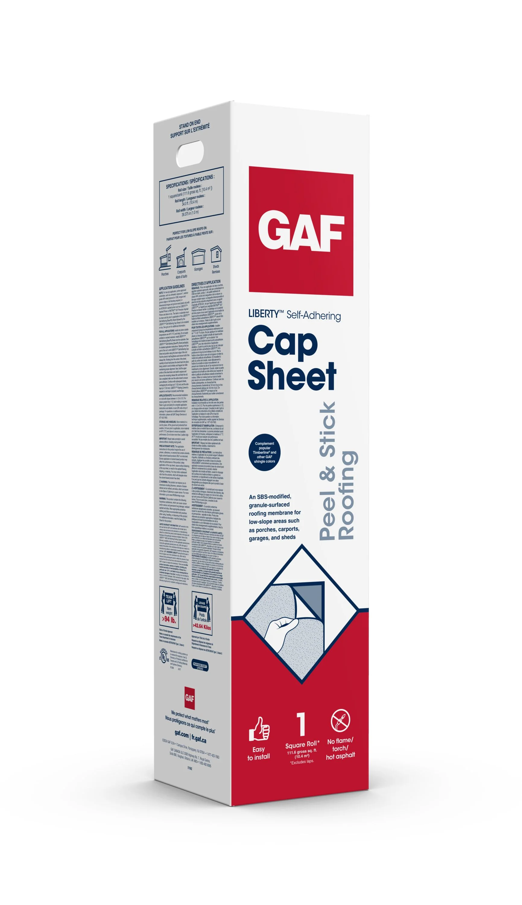GAF Liberty Cap Sheet, Self‑Adhering Roll Roofing, 3.28-ft W x 34-ft L, 100-sq ft Coverage, Tan - Image 7