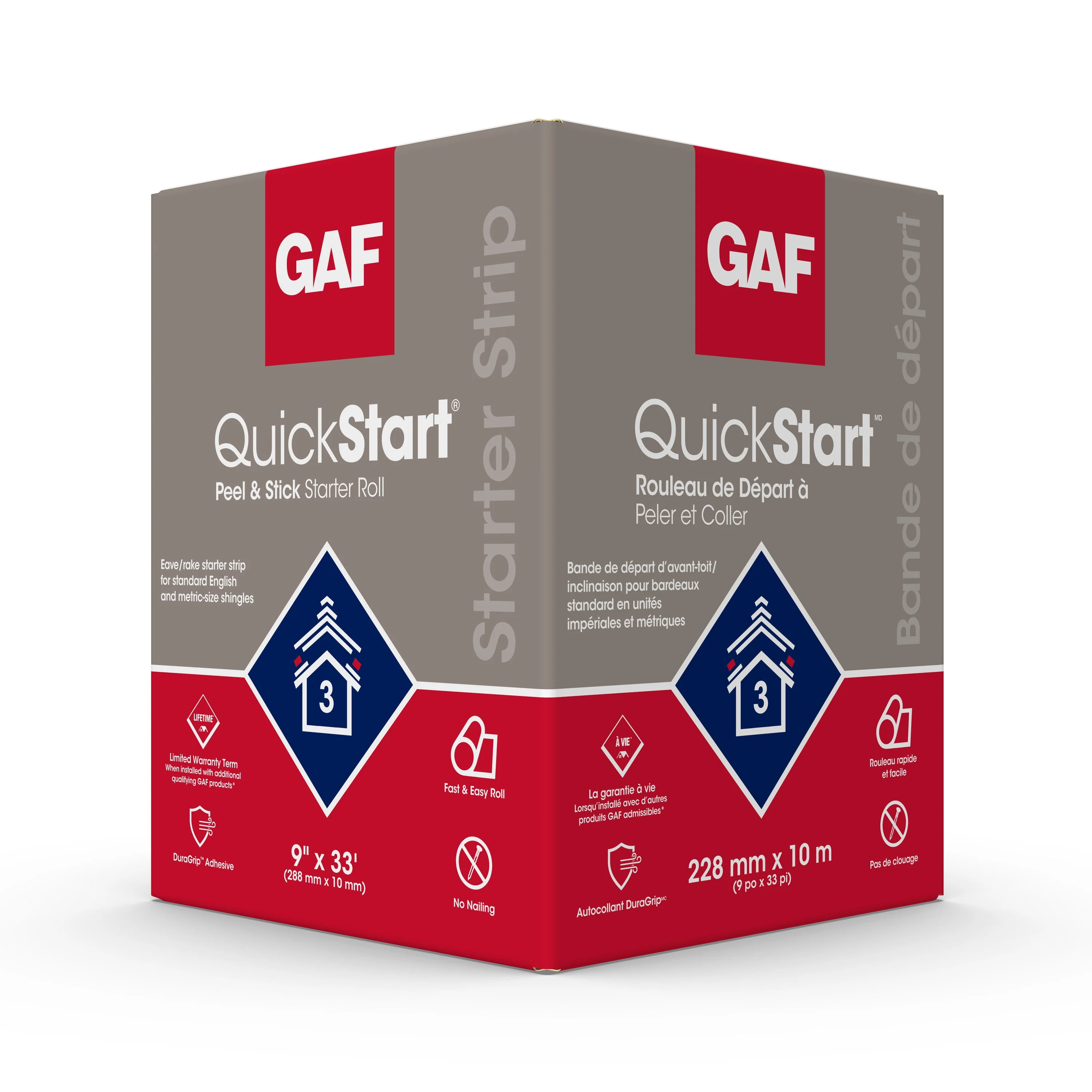 GAF QuickStart Peel & Stick Black Starter Roof Shingles Roll, 9 in. x 33 ft (33 lin. ft per Bundle)