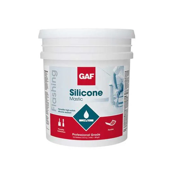 GAF Silicone Mastic, White — 3.5 Gallon Pail
