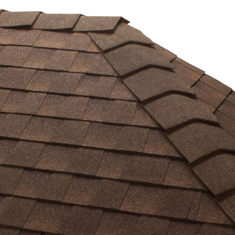 GAF TimberCrest Aged Chestnut Hip and Ridge Cap Shingles - High Profile Design for Critical Roof Areas - Image 3