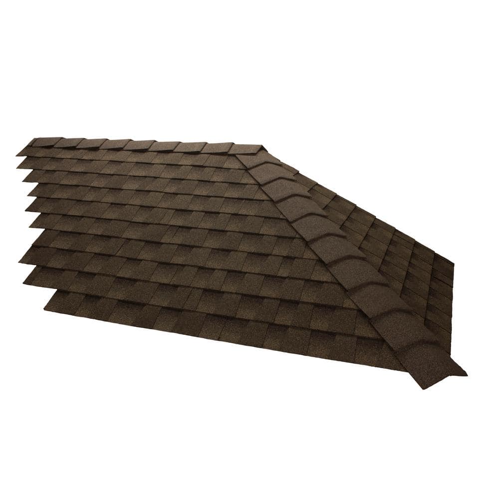 GAF TimberCrest Weathered Wood Bullnose Hip and Ridge Cap Shingles - Image 3