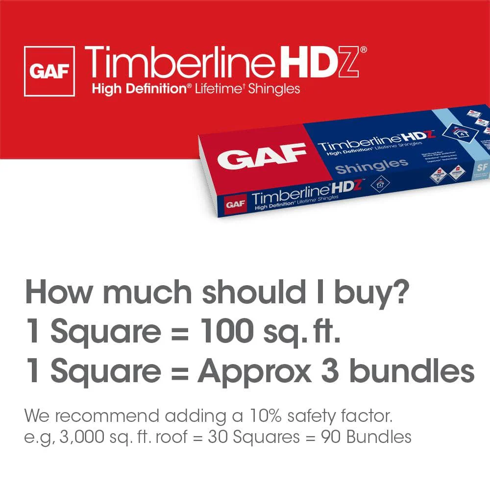 GAF Timberline HDZ Birchwood Algae Resistant Shingles - 33.33 sq. ft. Bundle - Image 9