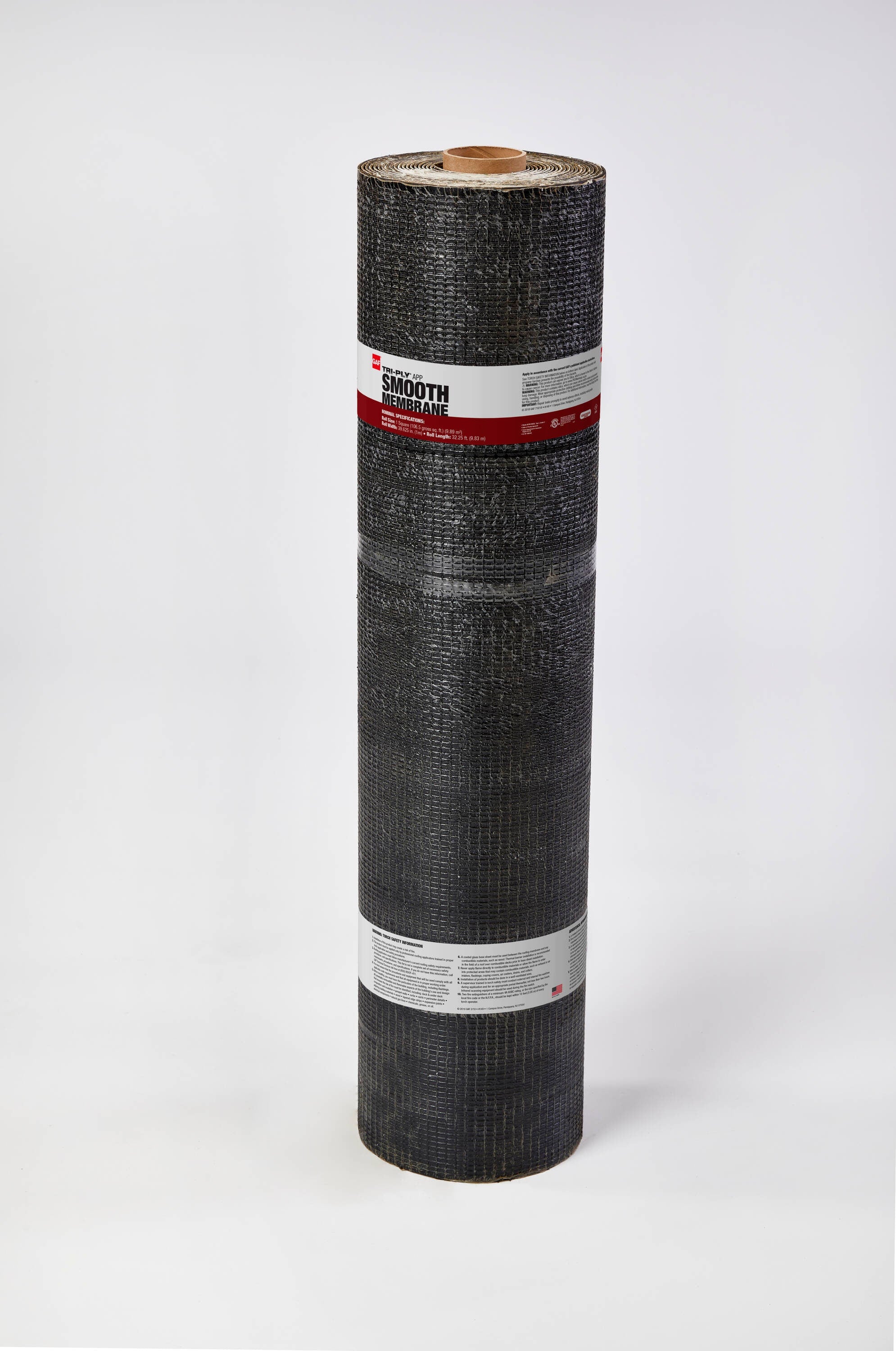 GAF Tri-Ply APP Smooth Membrane Roll Roofing, 3.3-ft W x 32.25-ft L, 100-sq ft, Black