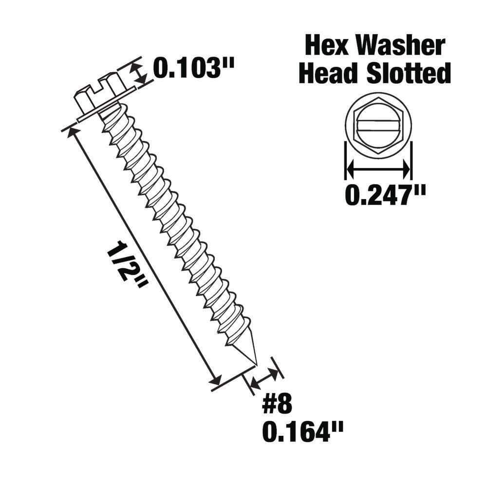 Galvanized #8 x 1/2 in. Hex Head Self-Drilling Screws, Harvest Brown (100-Pack Bag) - GSC812BHHV - Image 4
