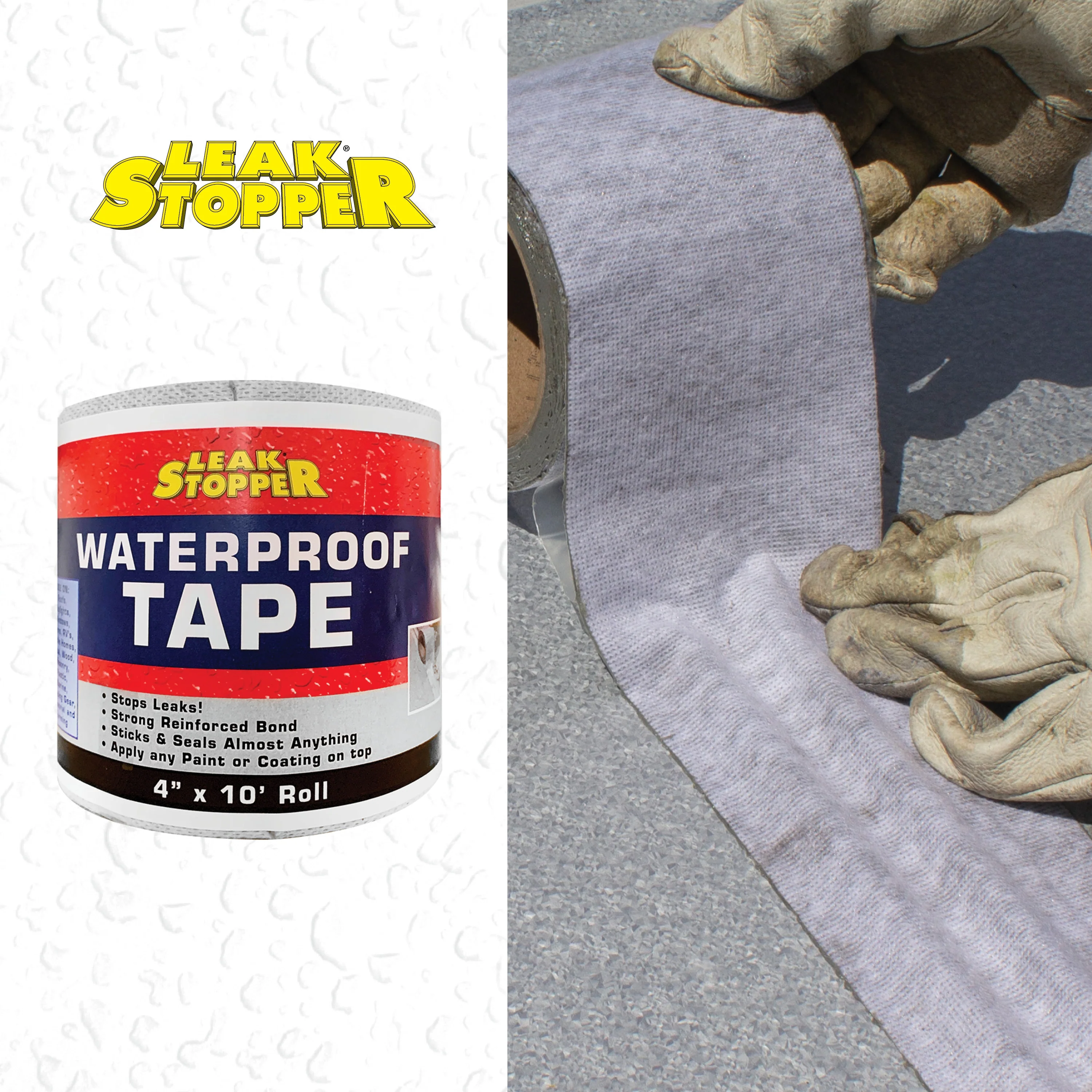 Gardner Rubber Flexx Waterproofing & Seam Tape, 0.3-ft W x 10-ft L, White – 3-sq ft Coverage - Image 4
