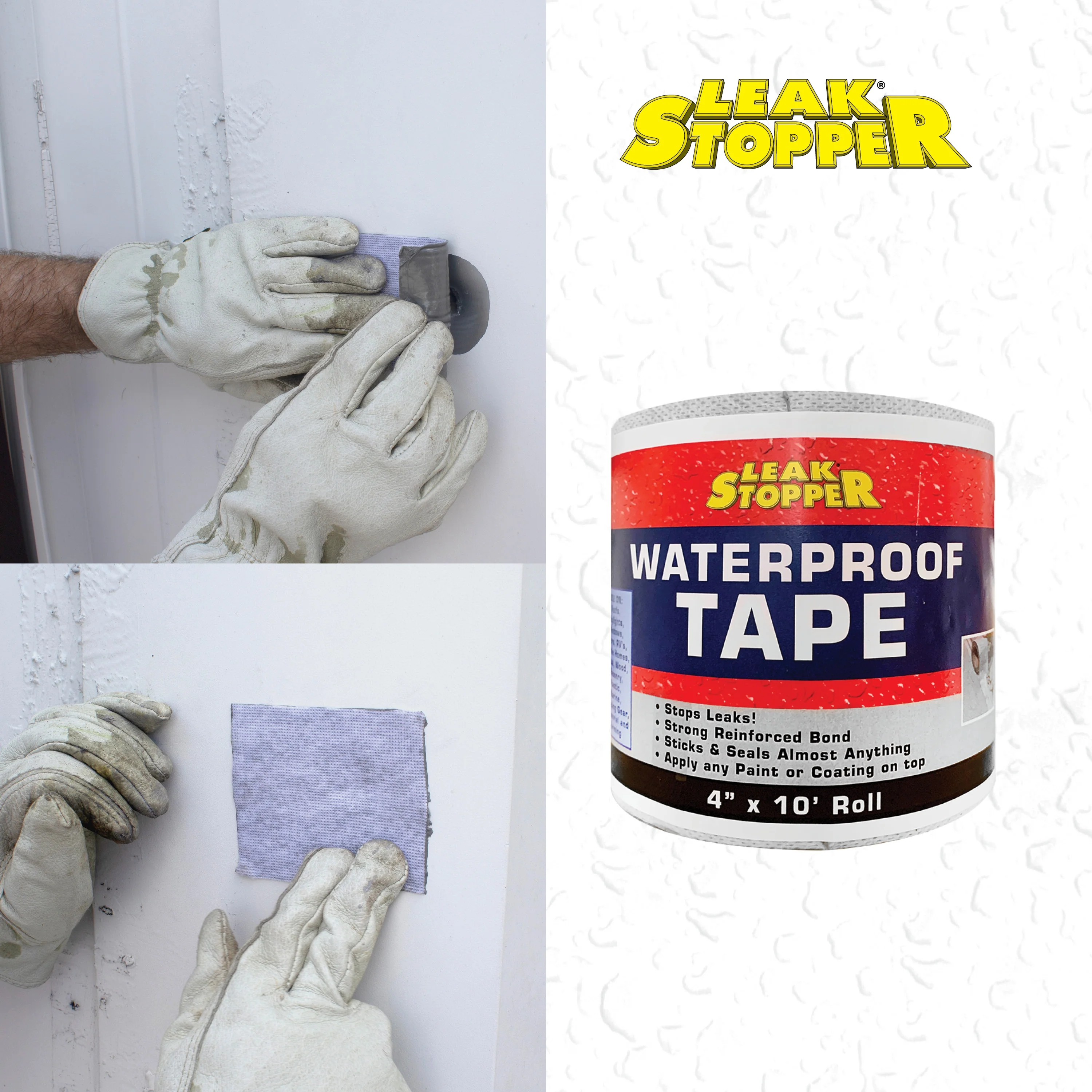 Gardner Rubber Flexx Waterproofing & Seam Tape, 0.3-ft W x 10-ft L, White – 3-sq ft Coverage - Image 5