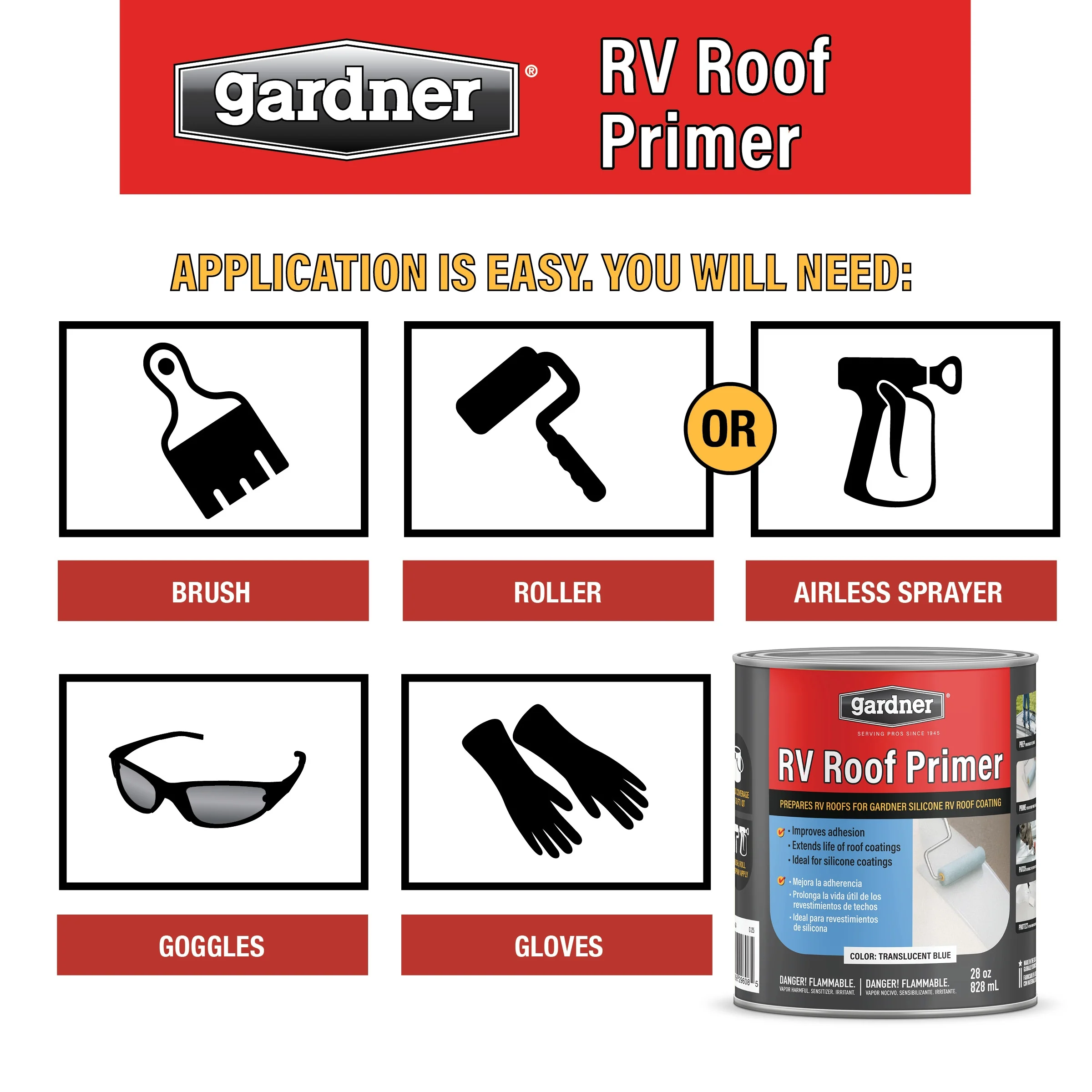 Gardner RV Blue Roof Primer, 1-Quart – Waterproof Roof Sealant (Translucent Blue, ~125 sq ft coverage) - Image 5