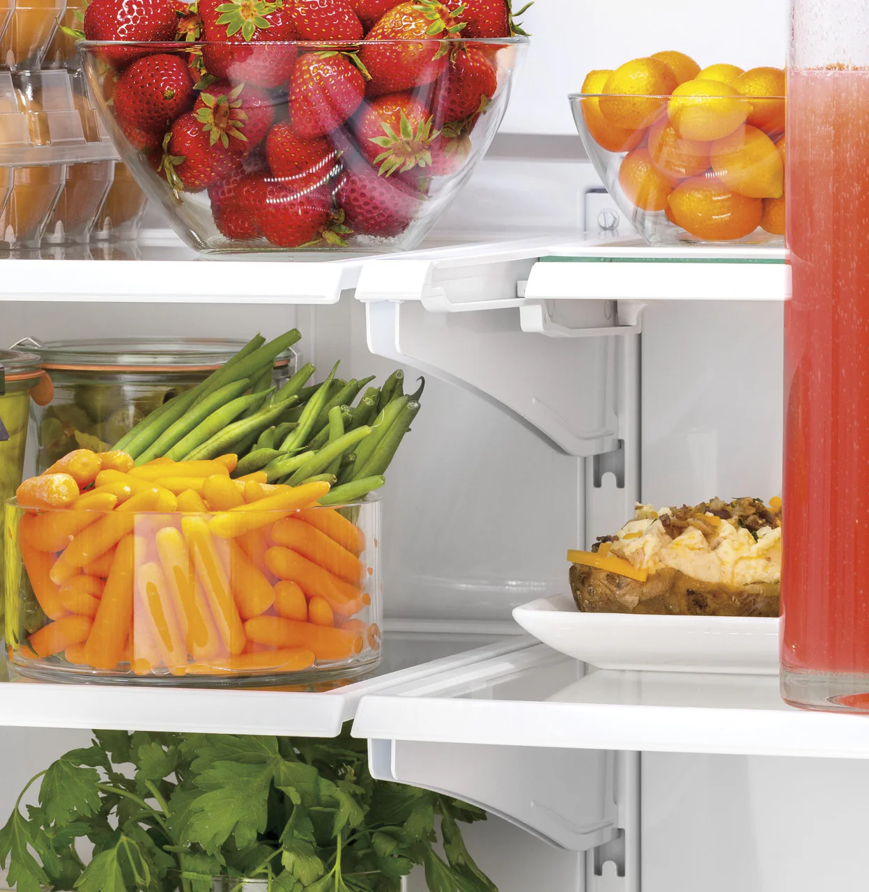 GE 18.6 cu. ft. French Door Refrigerator in Fingerprint Resistant Stainless Steel, Counter Depth (33" Wide) - Image 2