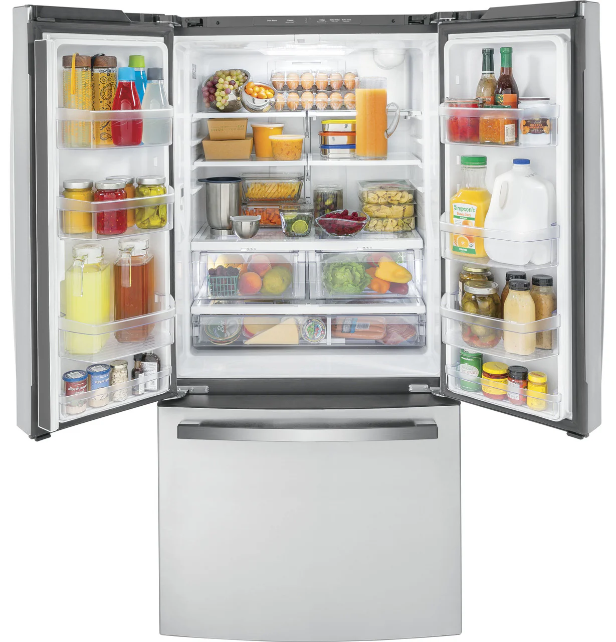 GE 18.6 cu. ft. French Door Refrigerator in Fingerprint Resistant Stainless Steel, Counter Depth (33" Wide) - Image 4