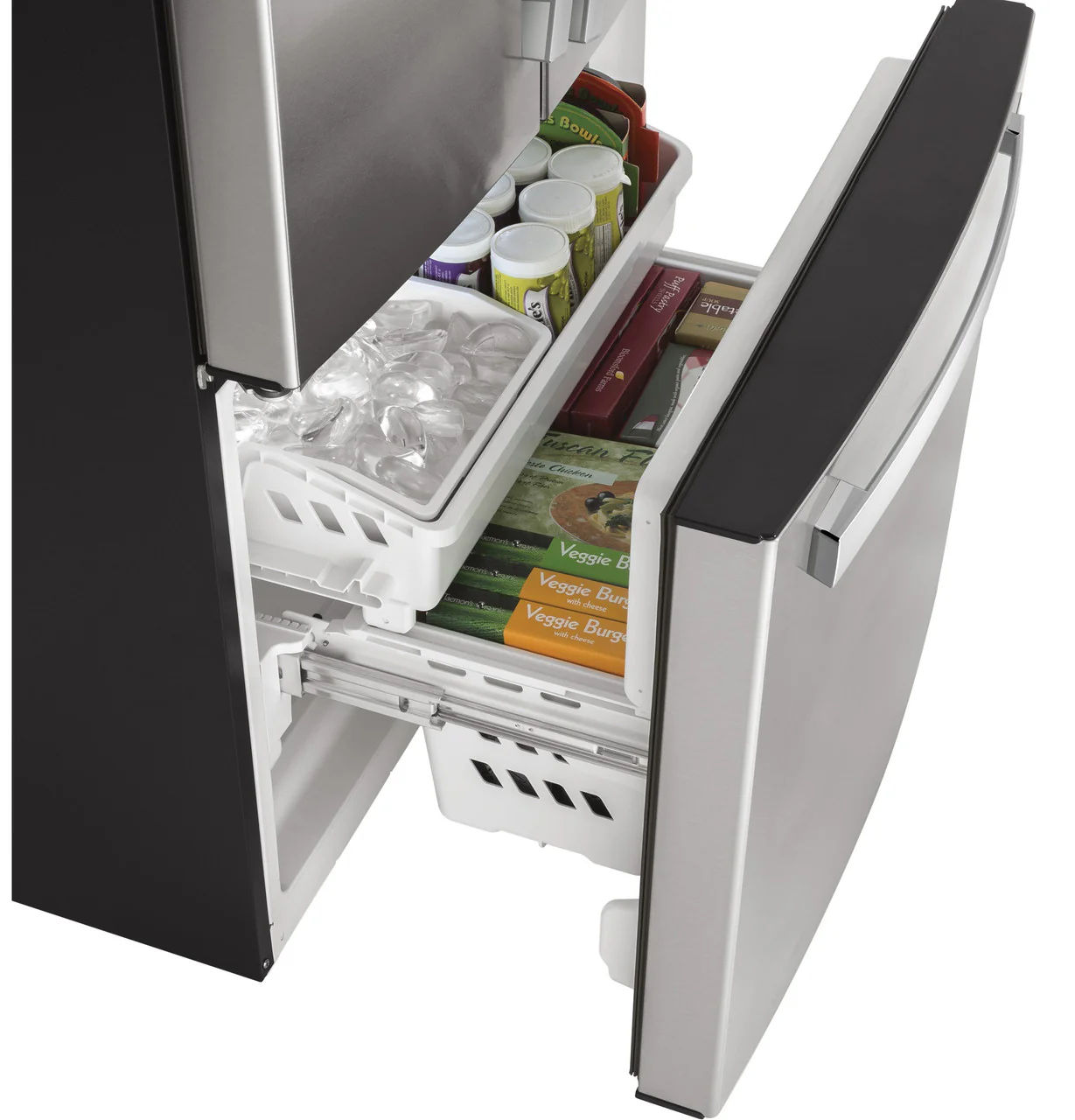 GE 18.6 cu. ft. French Door Refrigerator in Fingerprint Resistant Stainless Steel, Counter Depth (33" Wide) - Image 7