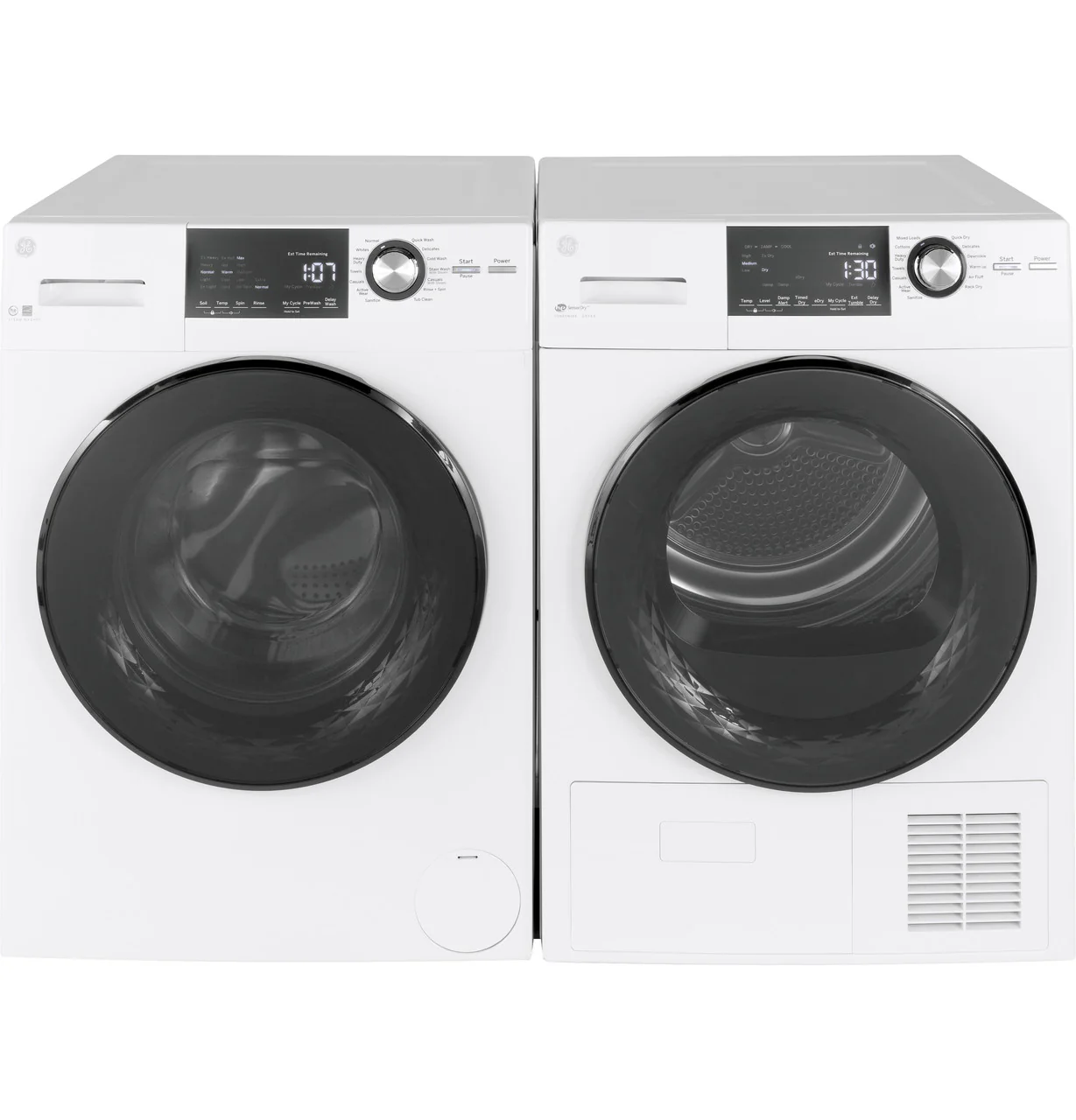 GE 2.4-cu ft High Efficiency Stackable Steam Cycle Front-Load Washer (White) ENERGY STAR, 24-inch, Model GFW148SSMWW - Image 3