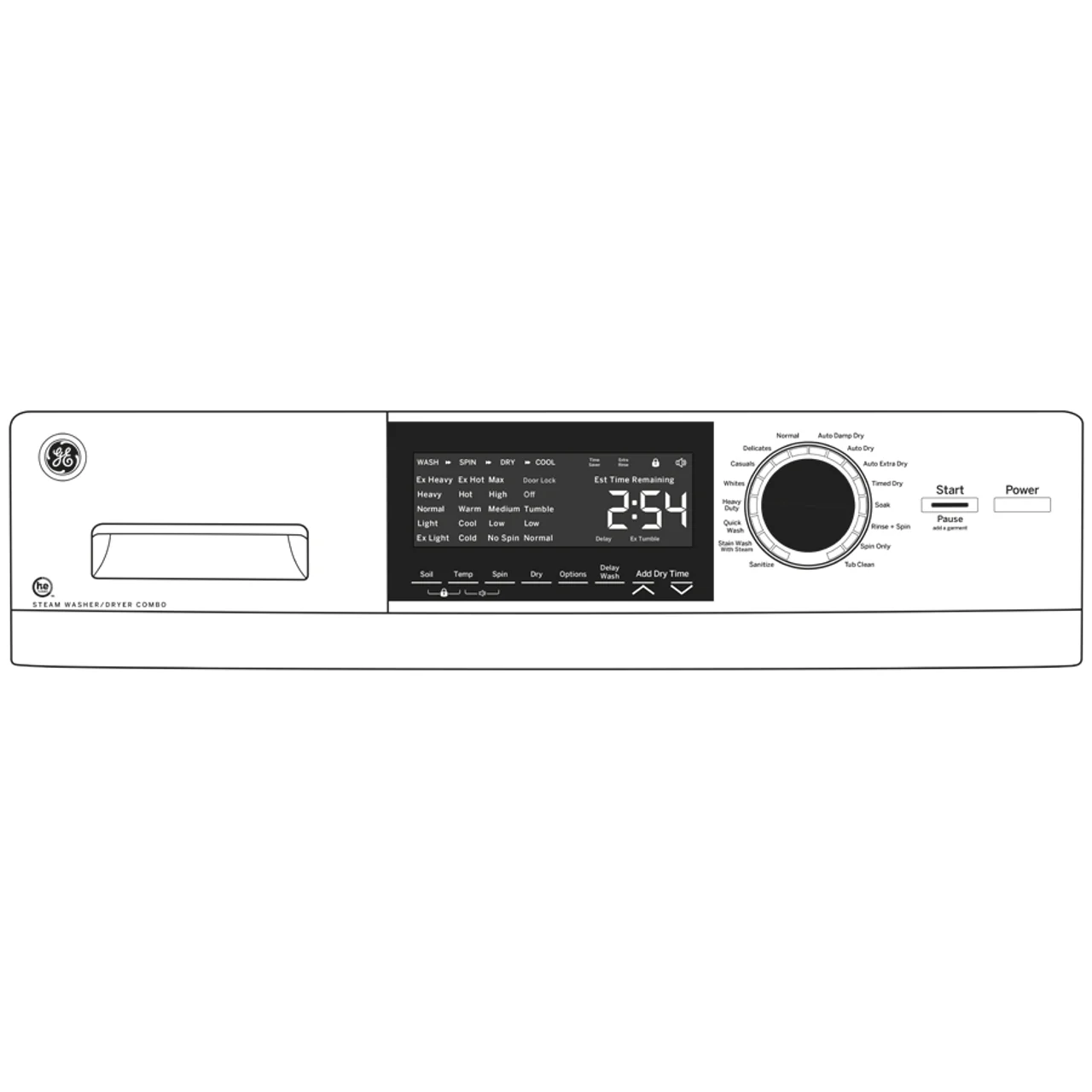 GE 2.4 cu. ft. White High-Efficiency 120-Volt Ventless Electric All-in-One Washer Dryer Combo - Image 5