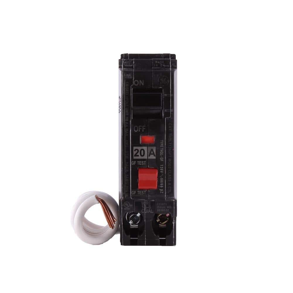 GE 20 Amp Single-Pole Ground Fault (GFCI) Breaker with Self-Test, 120V, Plug-On - Image 5