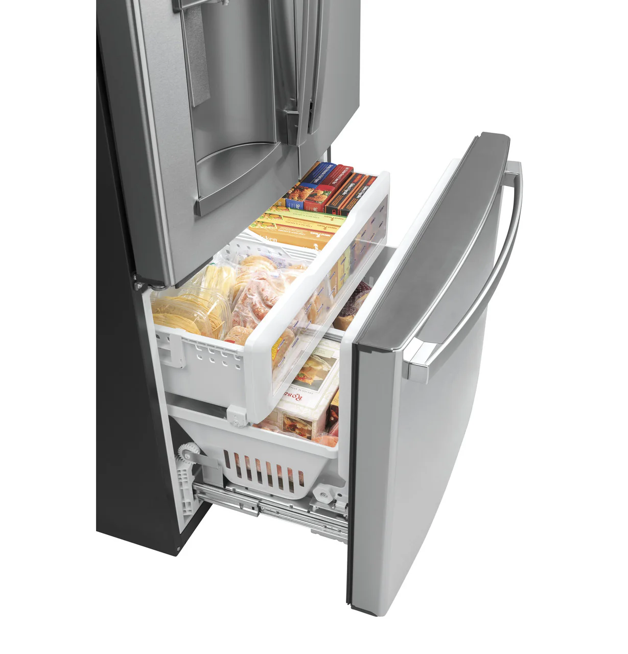 GE 22.1 cu. ft. Counter-Depth French Door Refrigerator, Fingerprint Resistant Stainless Steel, ENERGY STAR (GYE22GYNFS) - Image 5