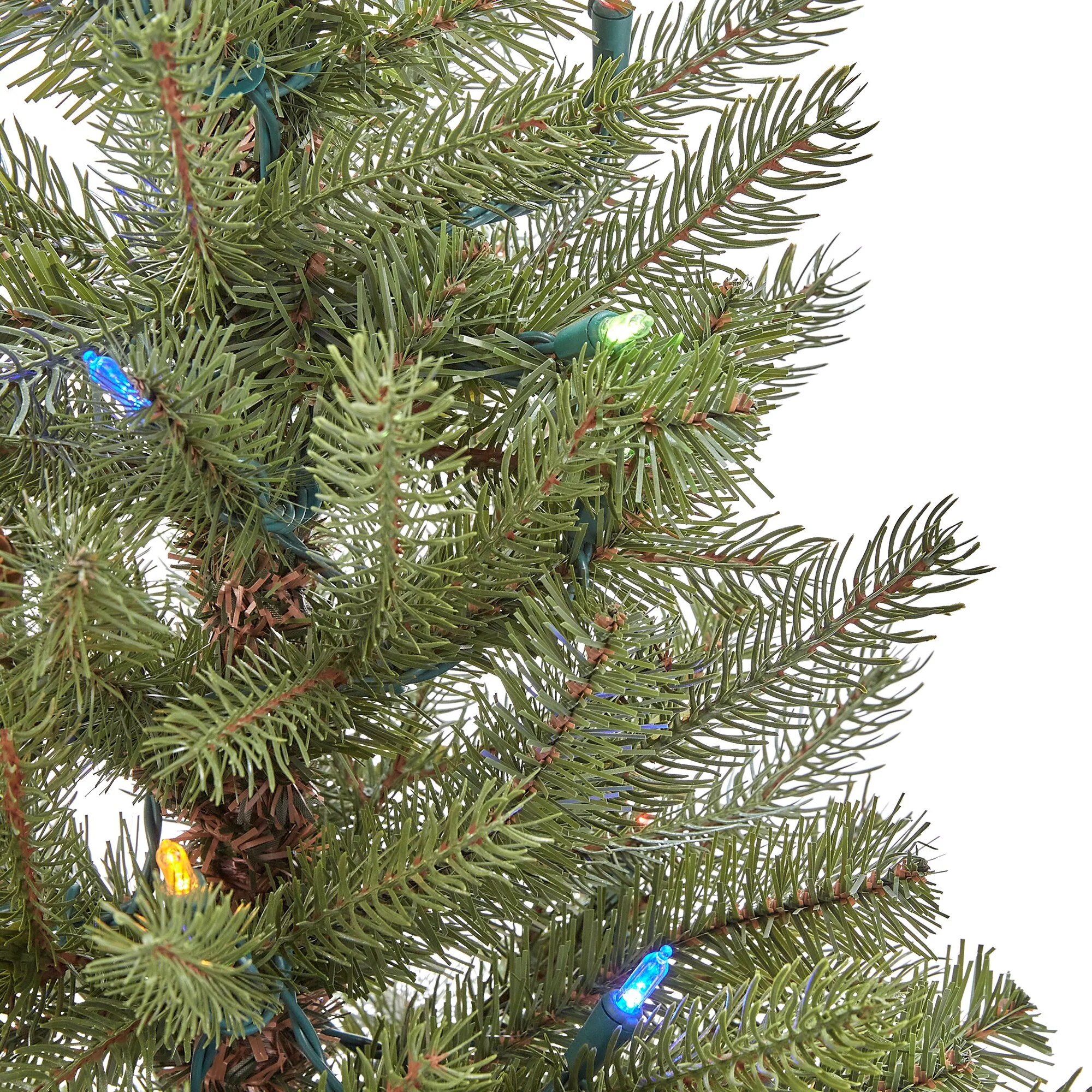 GE 3.5-ft Oakmont Spruce Pre-Lit Slim Artificial Christmas Tree with 50 Multi-Function Color-Changing LED Lights - Image 4