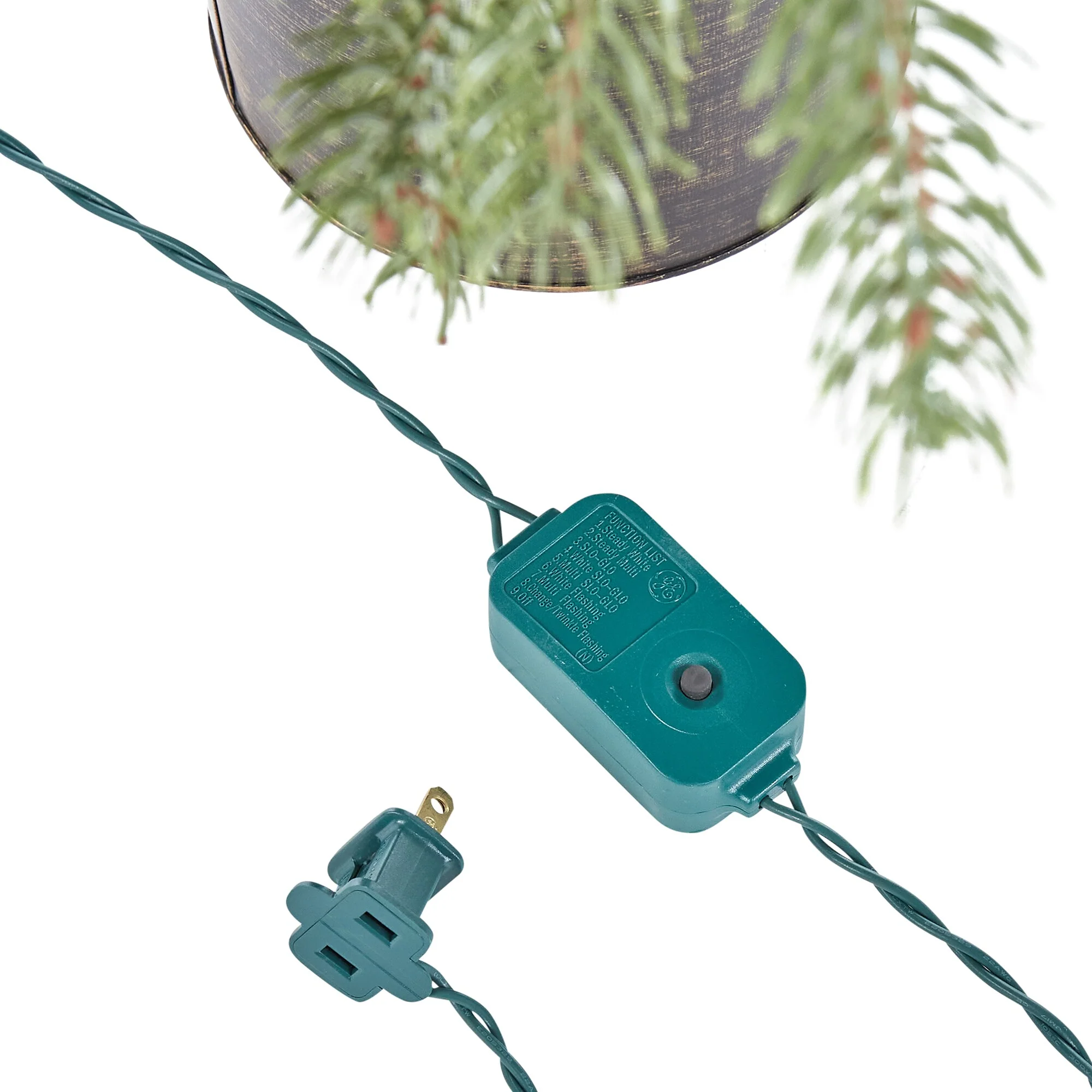 GE 3.5-ft Oakmont Spruce Pre-Lit Slim Artificial Christmas Tree with 50 Multi-Function Color-Changing LED Lights - Image 5