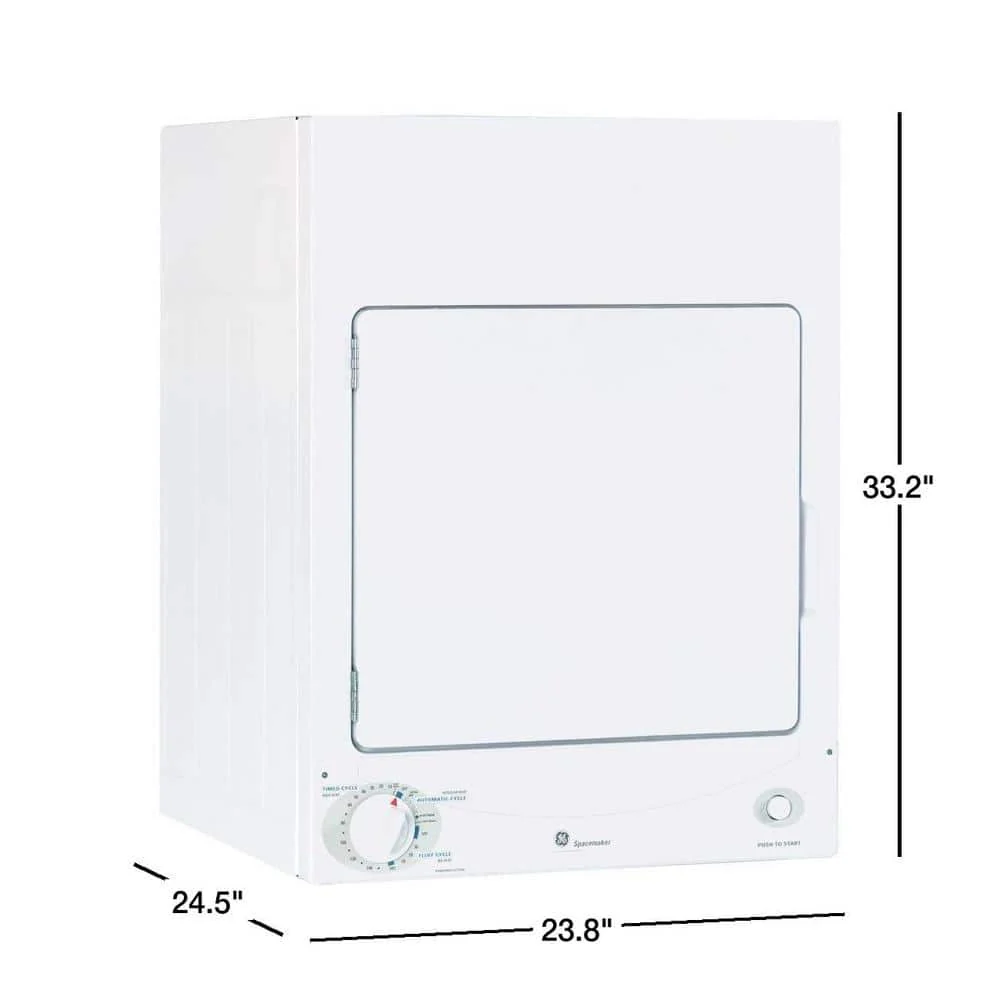 GE 3.6-cu ft Stackable Electric Dryer (White) - Image 8