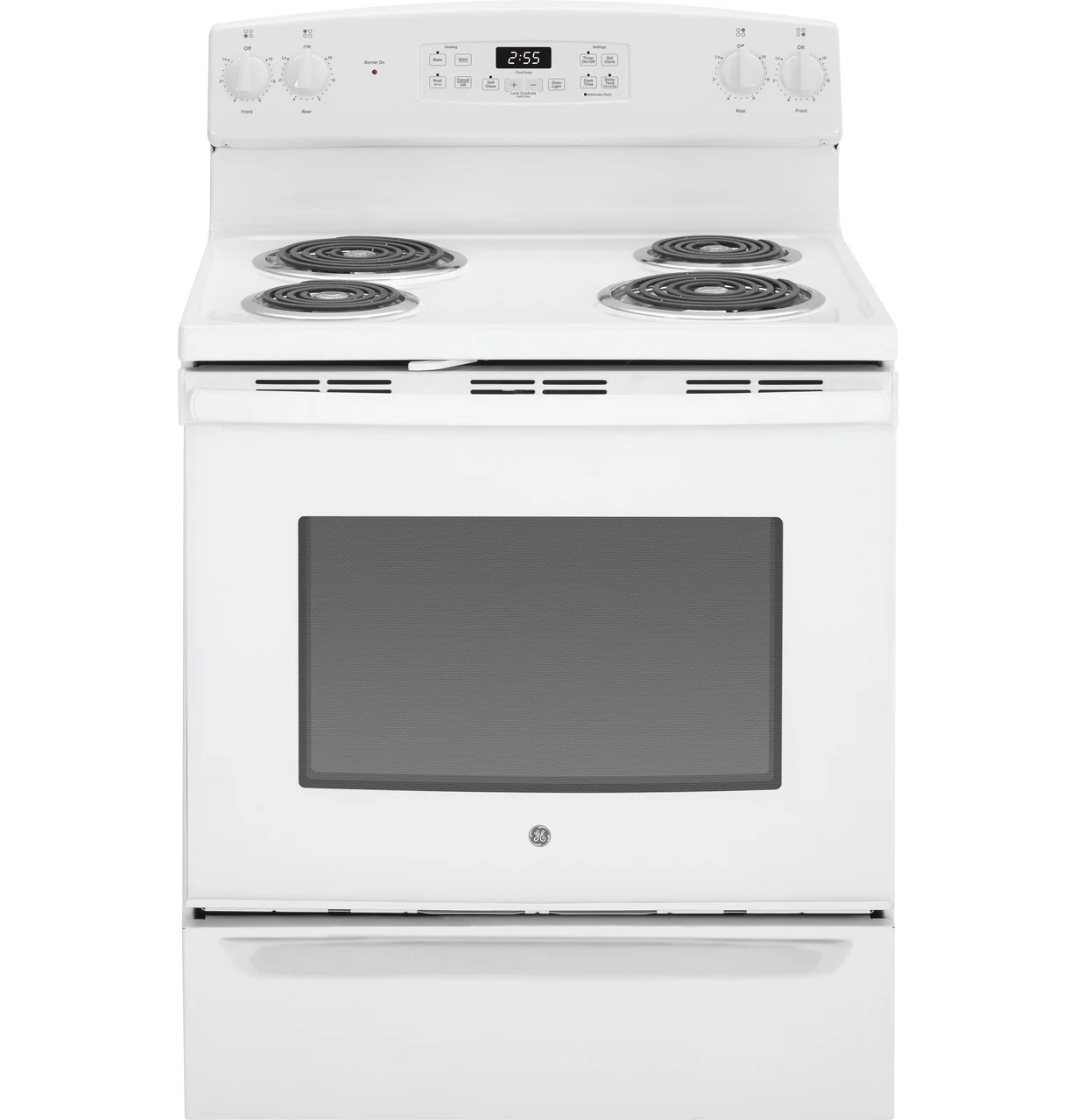 GE 30-in 4-Element 5.0-cu ft Freestanding Electric Range, White (JB255DJWW)