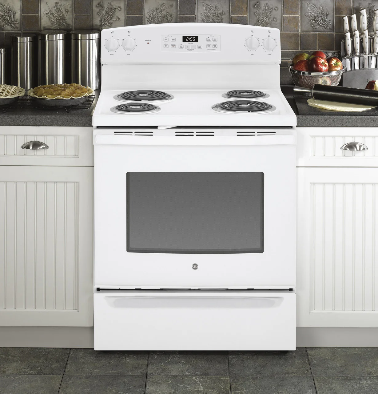 GE 30-in 4-Element 5.0-cu ft Freestanding Electric Range, White (JB255DJWW) - Image 2