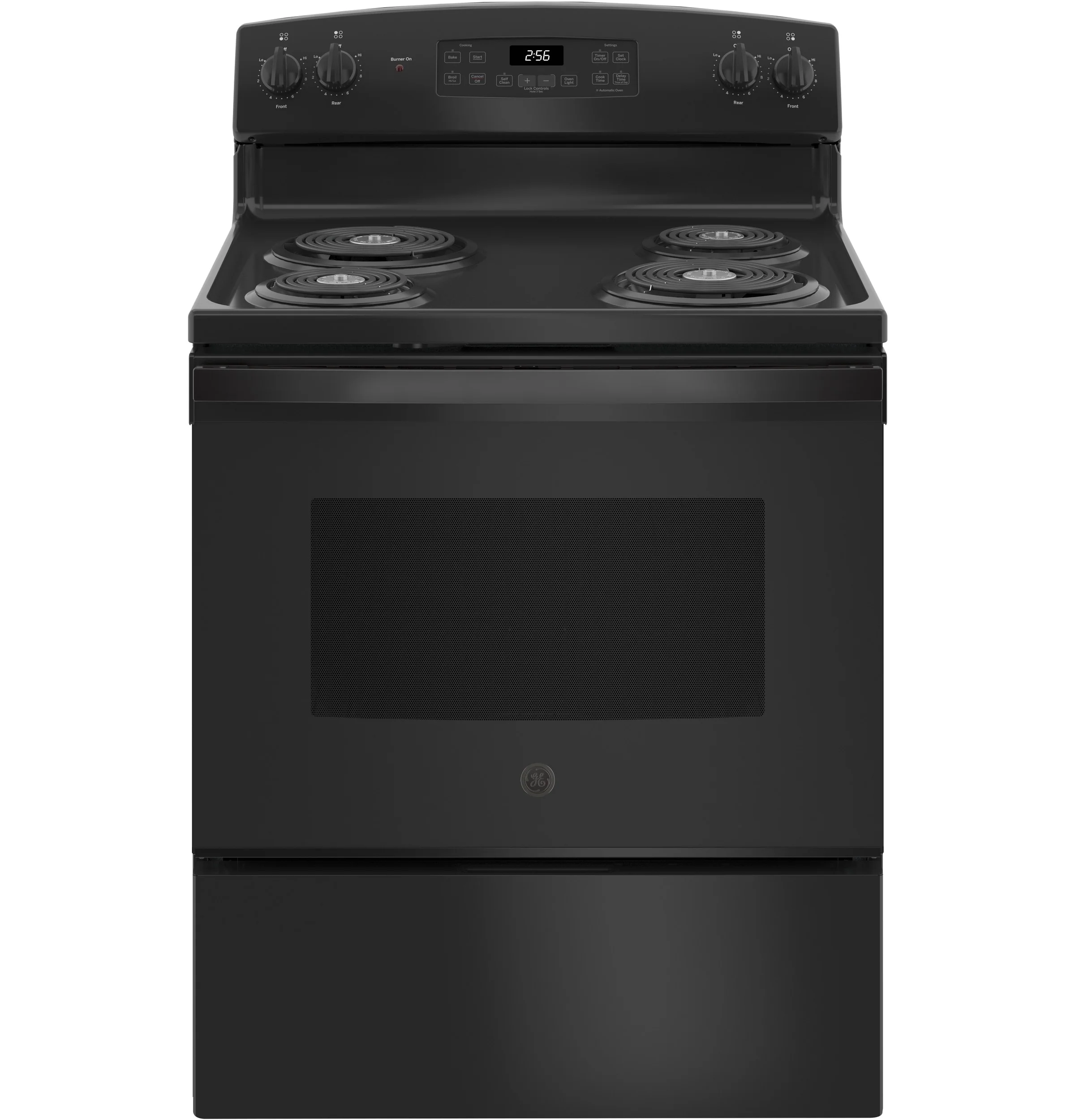 GE 30-in 4 Elements 5.0-cu ft Self-Cleaning Freestanding Electric Range (Black)