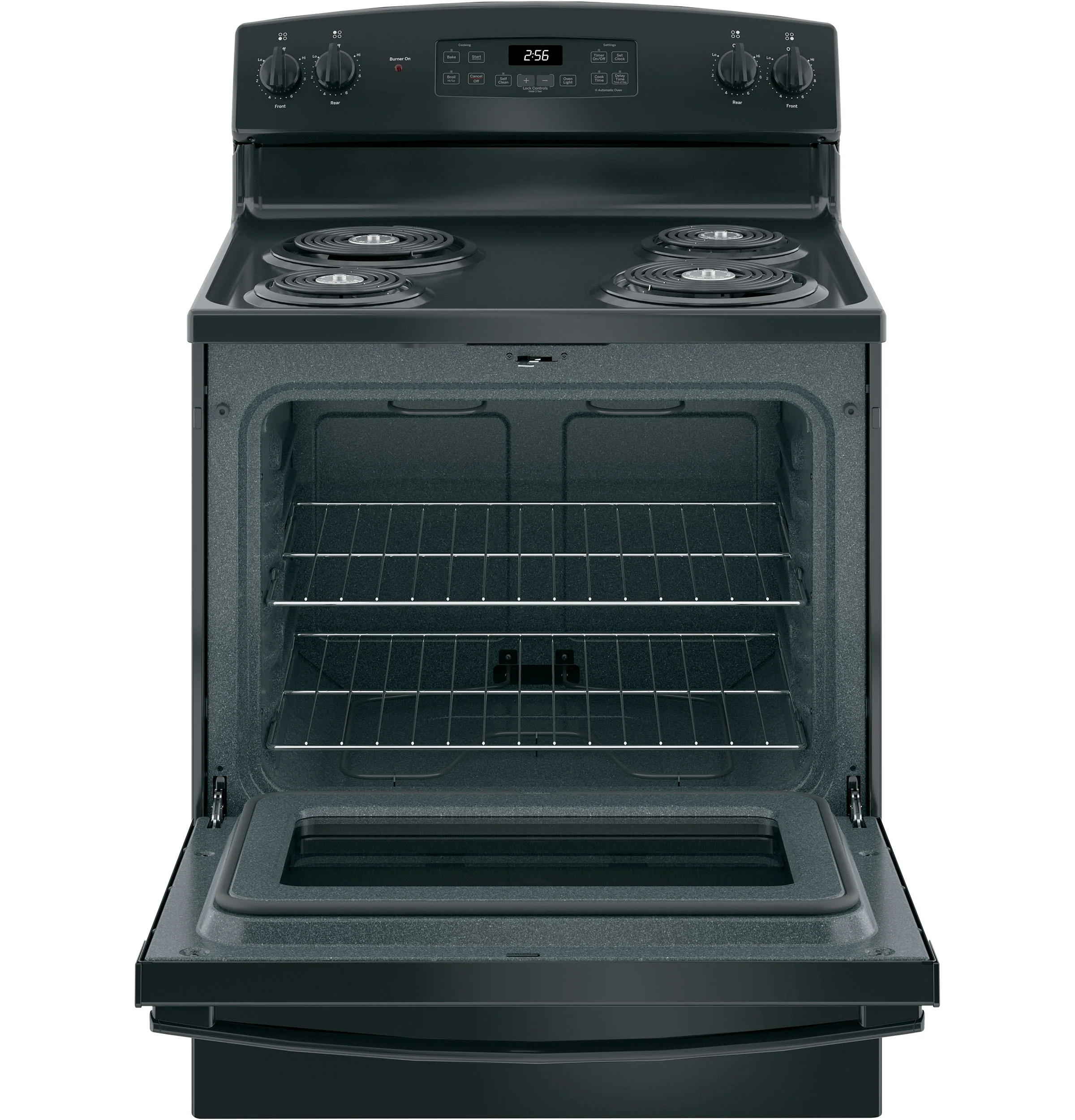 GE 30-in 4 Elements 5.0-cu ft Self-Cleaning Freestanding Electric Range (Black) - Image 3