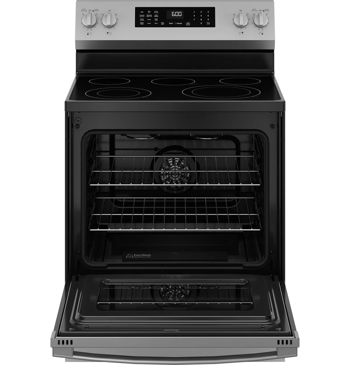GE 30 in. 5.3 cu. ft. Electric Range with Self-Cleaning Convection Oven in Stainless Steel - Image 4