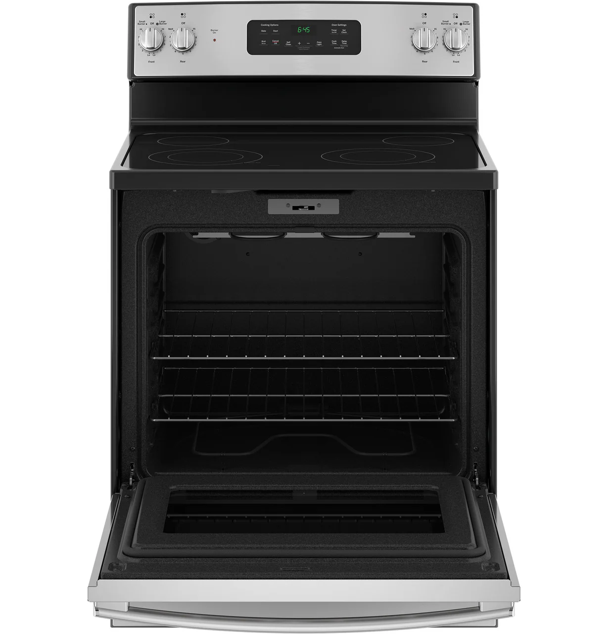 GE 30-in Smooth Surface 4 Elements 5.3-cu ft Self-Cleaning Freestanding Electric Range (Stainless Steel) - Image 3