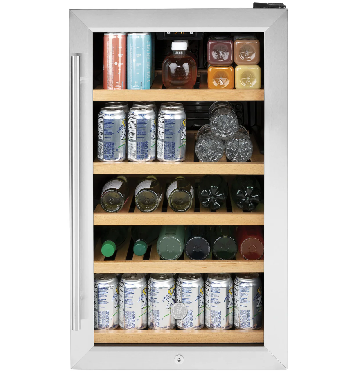 GE 31-Can Capacity (4.1-cu ft) Residential Stainless Steel Built-In/Freestanding Beverage Center, 33" H x 19" W x 22.5" D - Image 5